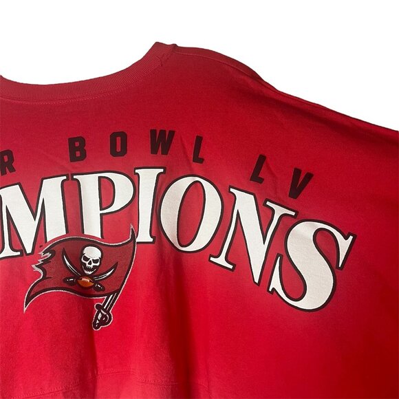 Tampa Bay Buccaneers Super Bowl Champions Dip Dye Long Sleeve Spirit Jersey 2XL - Picture 9 of 11